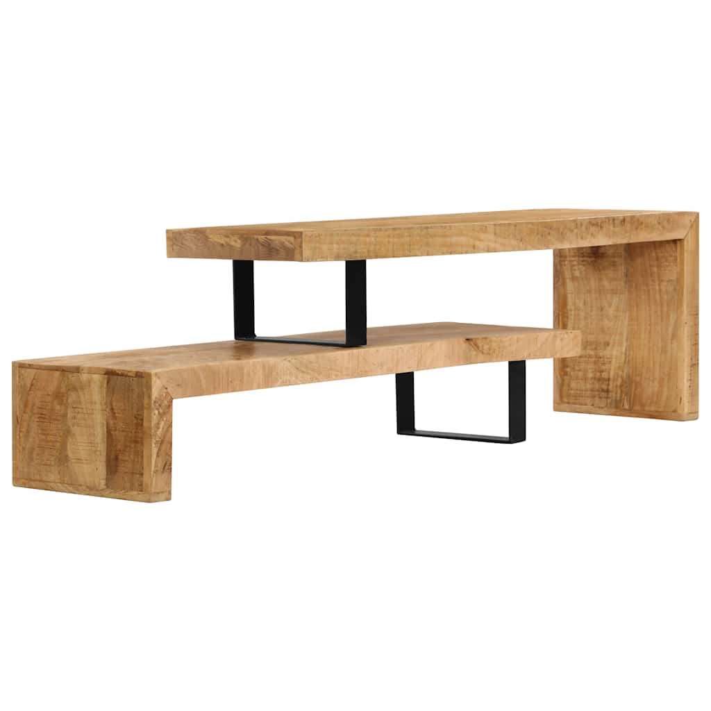 TV Stand | Natural Mango Wood | Solid Mango Wood, Wrought Iron | Medium