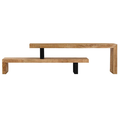 TV Stand | Natural Mango Wood | Solid Mango Wood, Wrought Iron | Medium