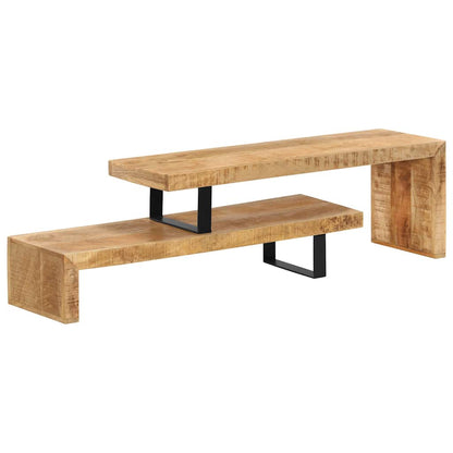 TV Stand | Natural Mango Wood | Solid Mango Wood, Wrought Iron | Medium