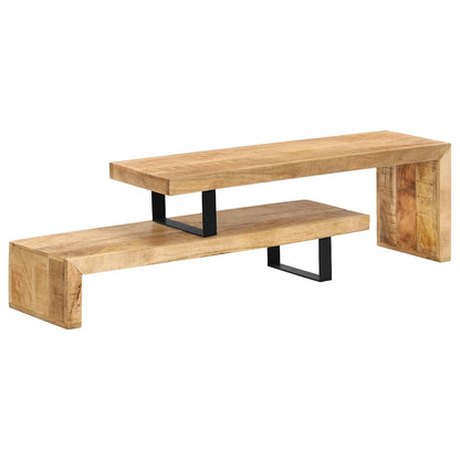 TV Stand | Natural Mango Wood | Solid Mango Wood, Wrought Iron | Medium
