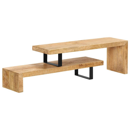 TV Stand | Natural Mango Wood | Solid Mango Wood, Wrought Iron | Medium