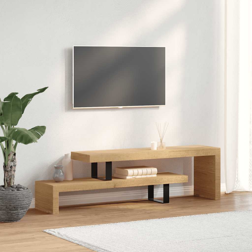 TV Stand | Natural Mango Wood | Solid Mango Wood, Wrought Iron | Medium