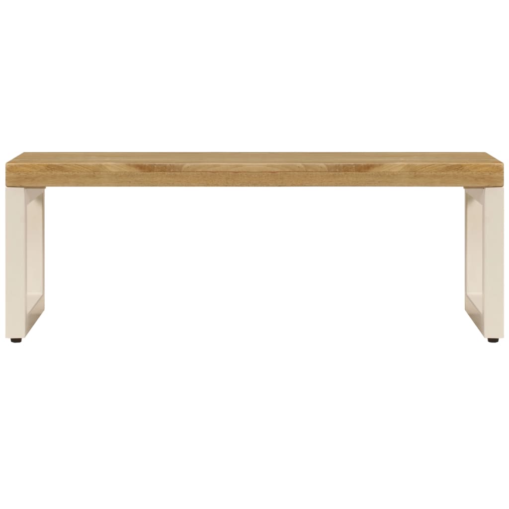 Coffee Table Natural wood and white steel Solid mango wood and steel