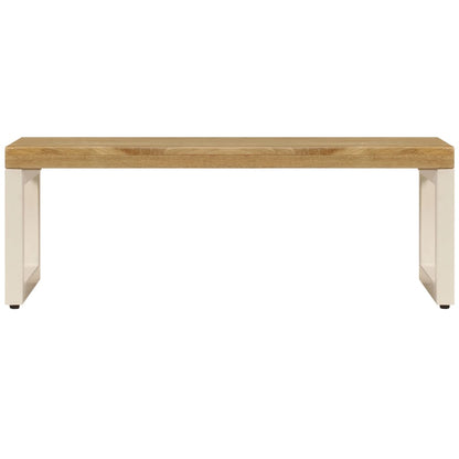Coffee Table Natural wood and white steel Solid mango wood and steel