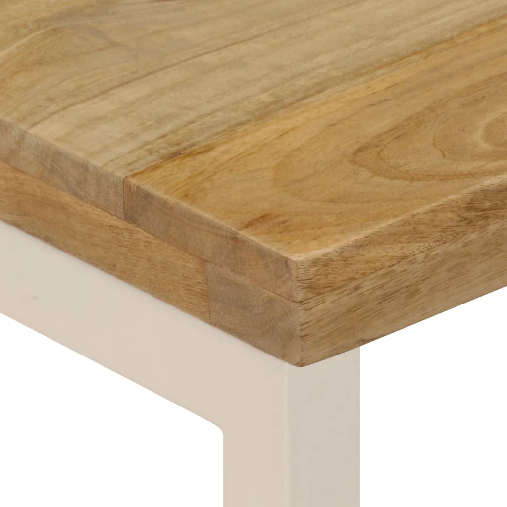 Coffee Table Natural wood and white steel Solid mango wood and steel