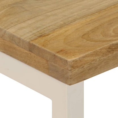 Coffee Table Natural wood and white steel Solid mango wood and steel