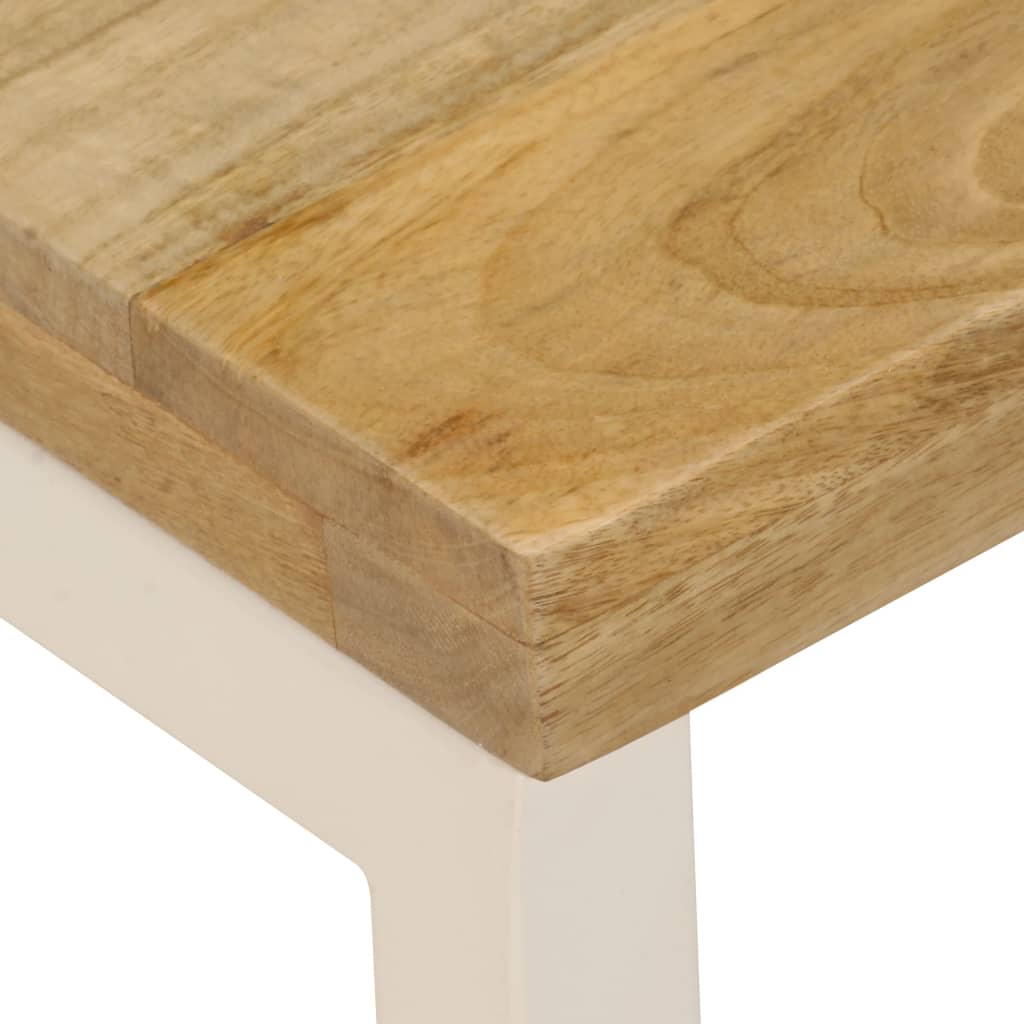Coffee Table Natural wood and white steel Solid mango wood and steel