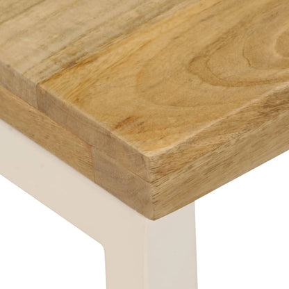 Coffee Table Natural wood and white steel Solid mango wood and steel