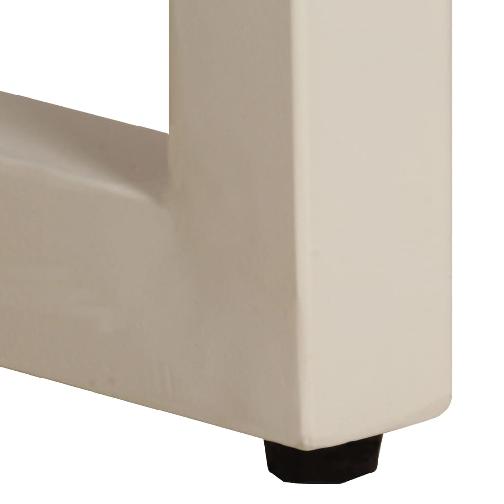 Coffee Table Natural wood and white steel Solid mango wood and steel