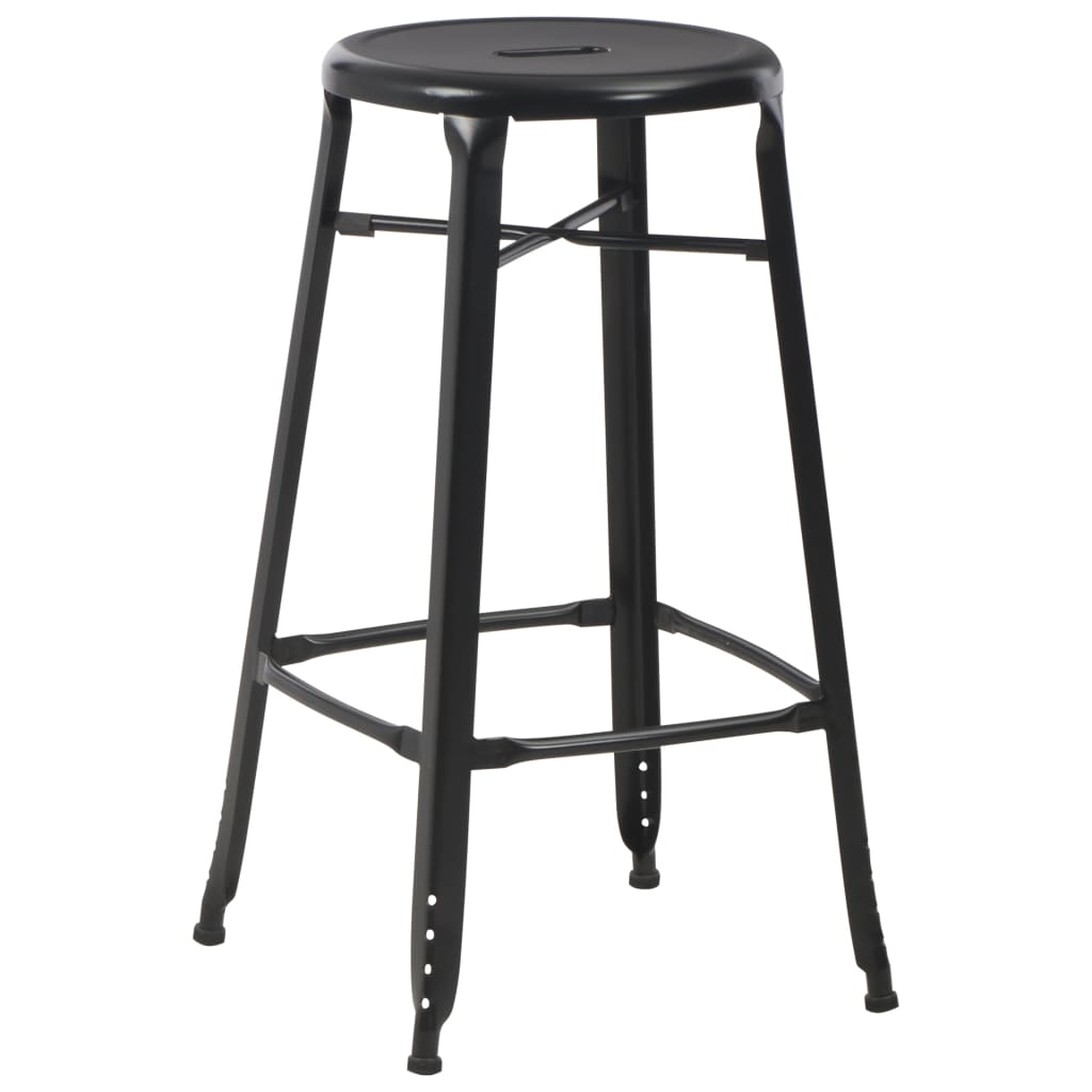 Bar Stools 2 pcs Black Steel