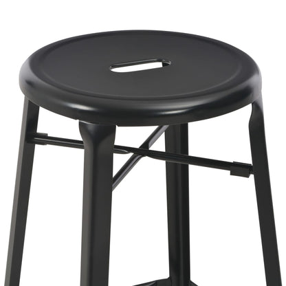 Bar Stools 2 pcs Black Steel