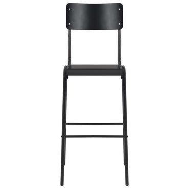 Bar Chairs 2 pcs Black Solid Plywood Steel