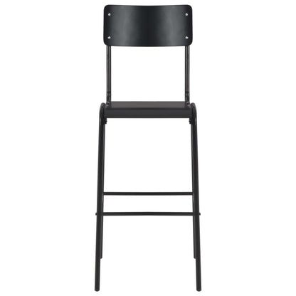 Bar Chairs 2 pcs Black Solid Plywood Steel