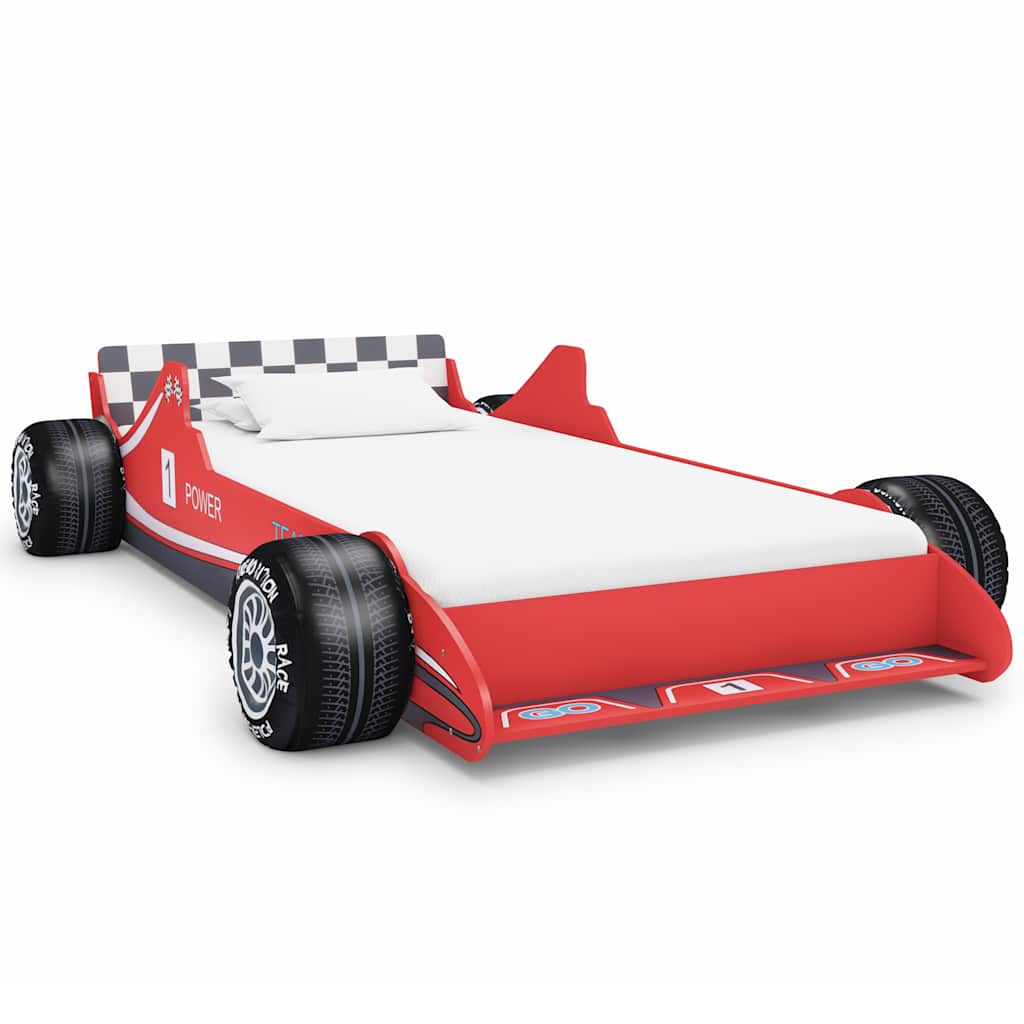 Children's Bed | Red | MDF frame, wooden slats | 90x200cm | Cool Design