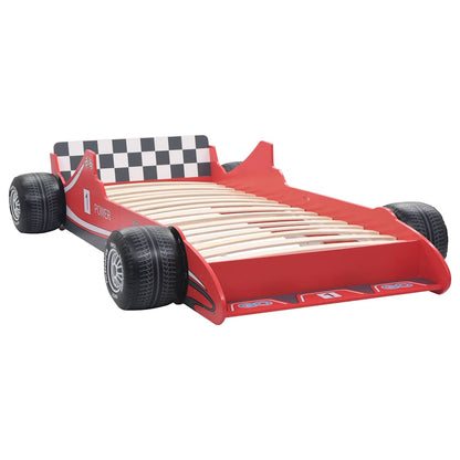 Children's Bed | Red | MDF frame, wooden slats | 90x200cm | Cool Design