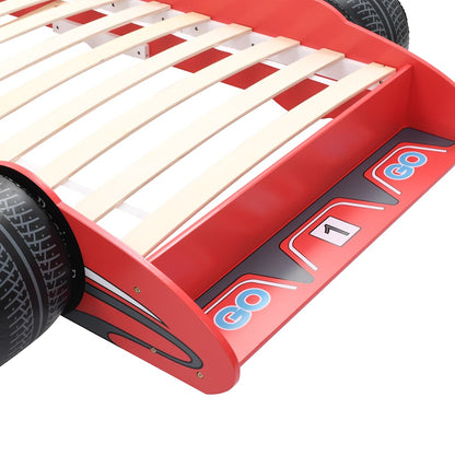Children's Bed | Red | MDF frame, wooden slats | 90x200cm | Cool Design