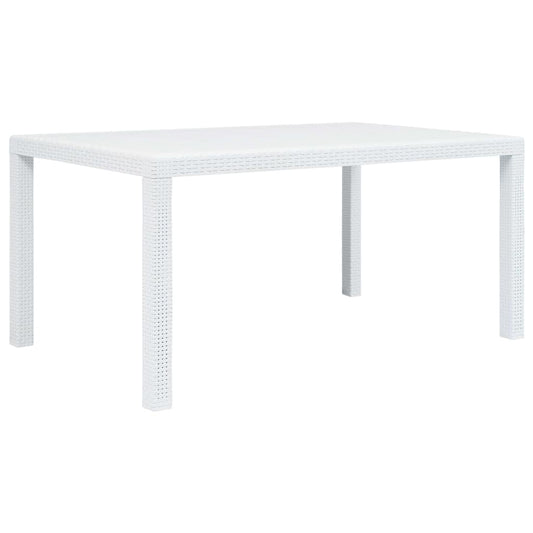 Garden Table | White | Plastic | 150x90x72 cm | Durable | Garden Table
