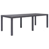 Garden Table Brown 220x90x72 cm Plastic Rattan Look