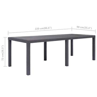 Garden Table Brown Plastic Large Durable Garden Table
