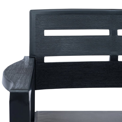 3 Piece Patio Lounge Set Plastic Anthracite