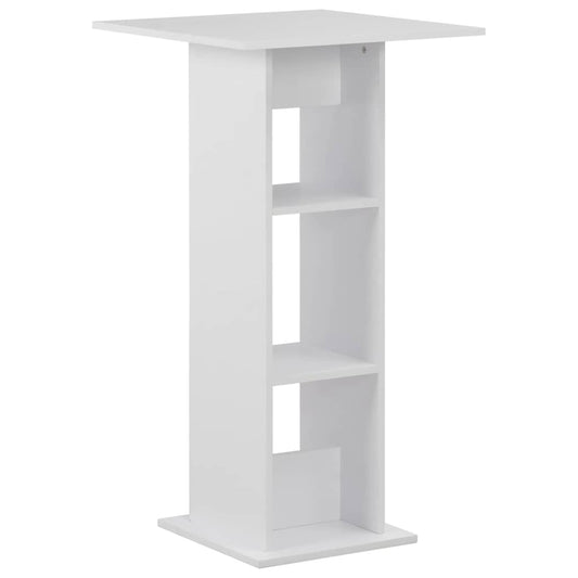 Bar Table | White | Engineered Wood | 60x60x110 cm | Bar Table | Square