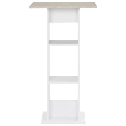 Bar Table White and Concrete 60x60x110 cm