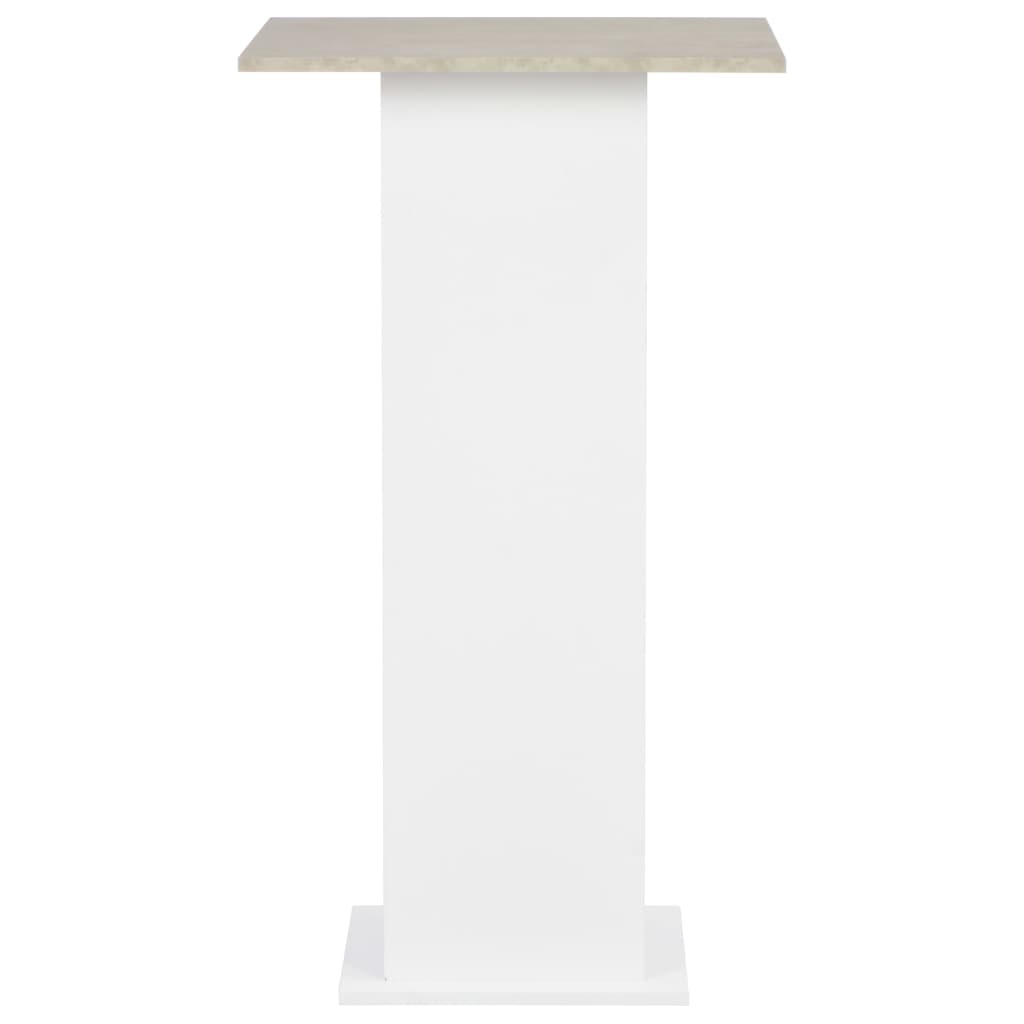 Bar Table White and Concrete 60x60x110 cm