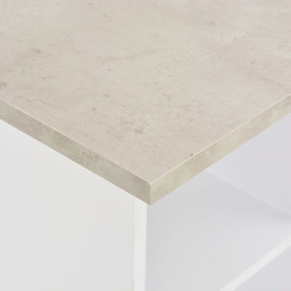 Bar Table White and Concrete 60x60x110 cm