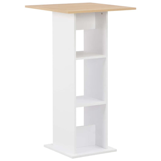 Bar Table | White with sonoma oak | Engineered wood | Tall | Bar Table
