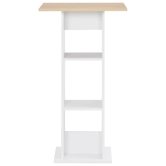 Bar Table | White with sonoma oak | Engineered wood | Tall | Bar Table