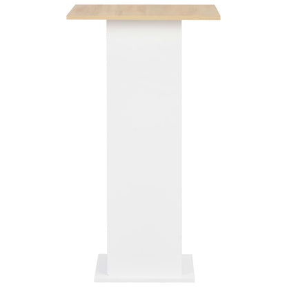 Bar Table White and Sonoma Oak 60x60x110 cm