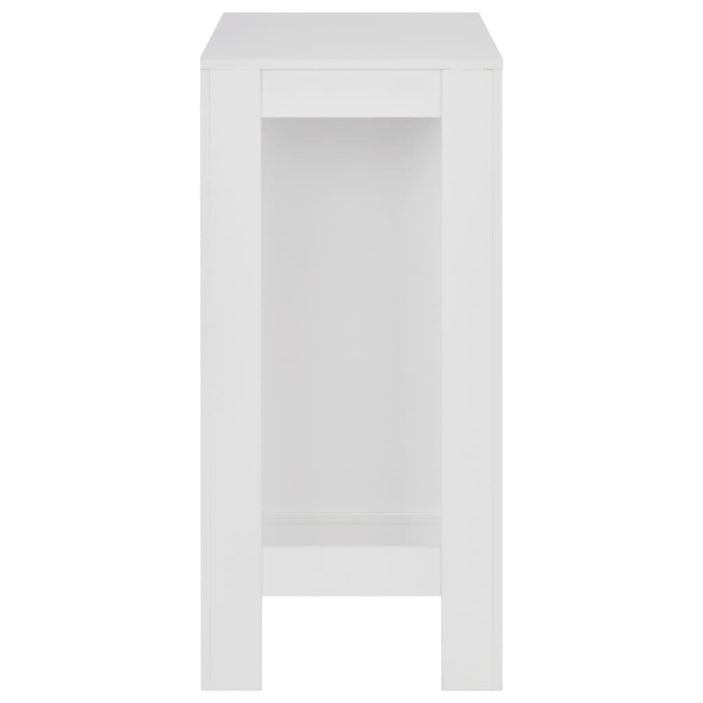 Bar Table with Shelf White 110x50x103 cm