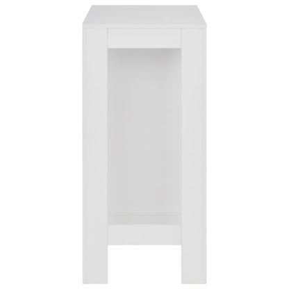 Bar Table with Shelf White 110x50x103 cm