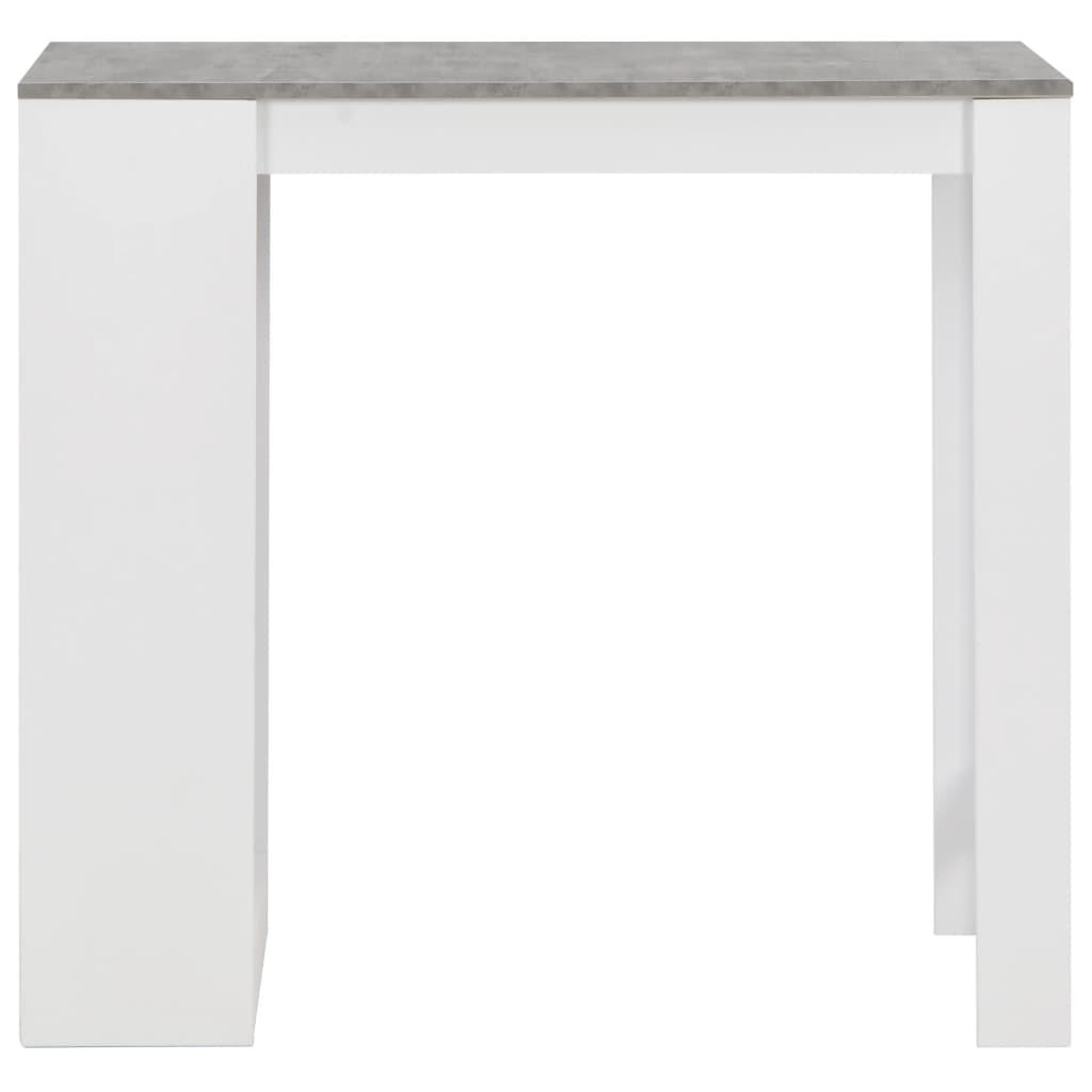 Bar Table with Shelf White 110x50x103 cm