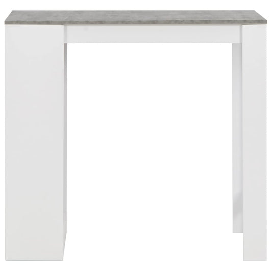 Bar Table | White with concrete colour table top | Engineered wood