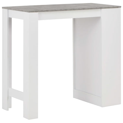 Bar Table with Shelf White 110x50x103 cm