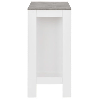 Bar Table with Shelf White 110x50x103 cm