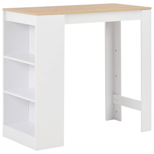 Bar Table | White with natural top | Engineered wood | Standard