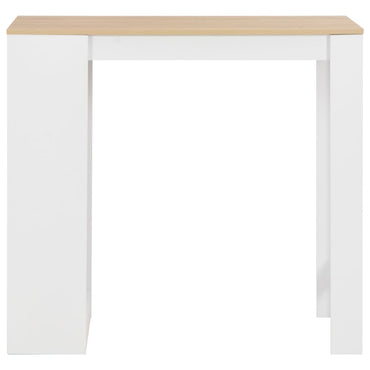 Bar Table with Shelf White 110x50x103 cm