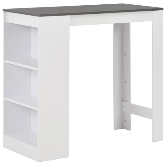 Bar Table | White with grey top | Engineered wood | Medium | Bar Table