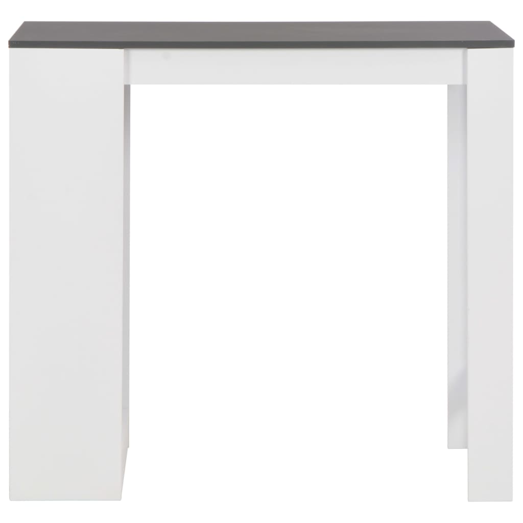 Bar Table with Shelf White 110x50x103 cm