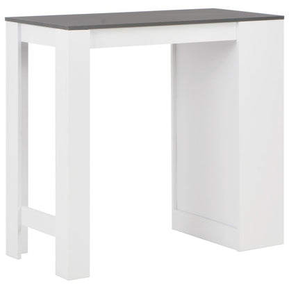 Bar Table with Shelf White 110x50x103 cm