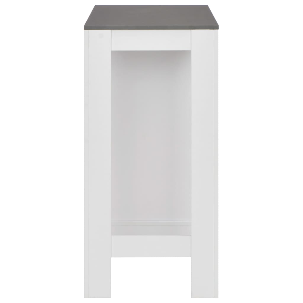 Bar Table with Shelf White 110x50x103 cm