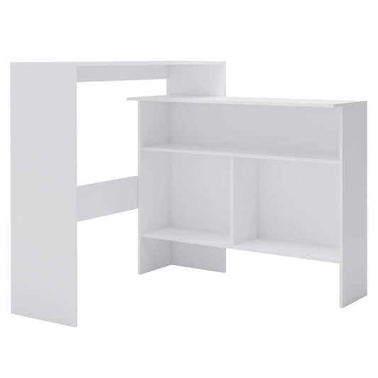 Bar Table | White | Engineered wood | 130x40x120 cm | Expandable
