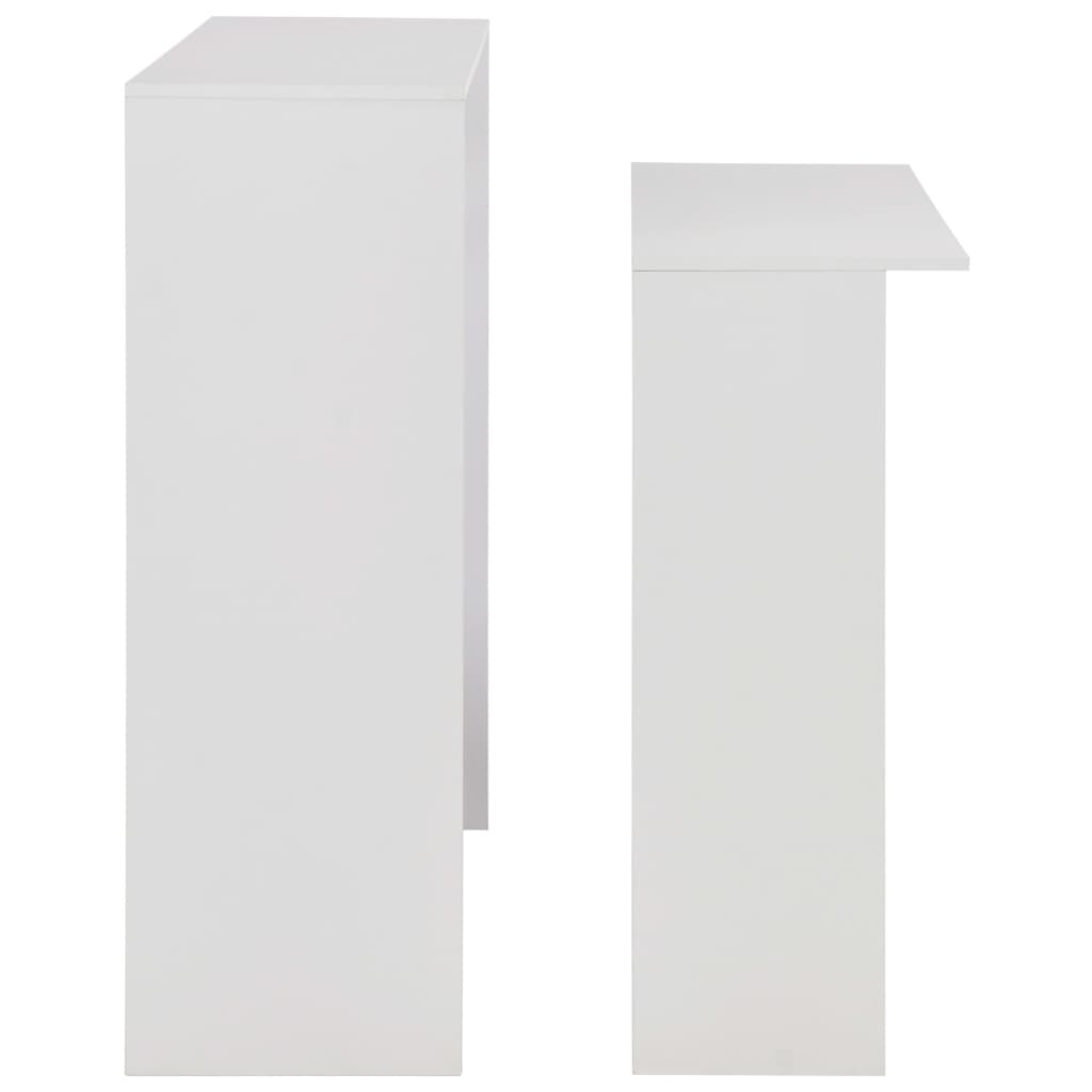 Bar Table with 2 Table Tops White 130x40x120 cm