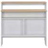Bar Table with 2 Table Tops White and Oak 130x40x120 cm