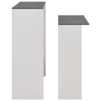 Bar Table with 2 Table Tops White and Grey 130x40x120 cm