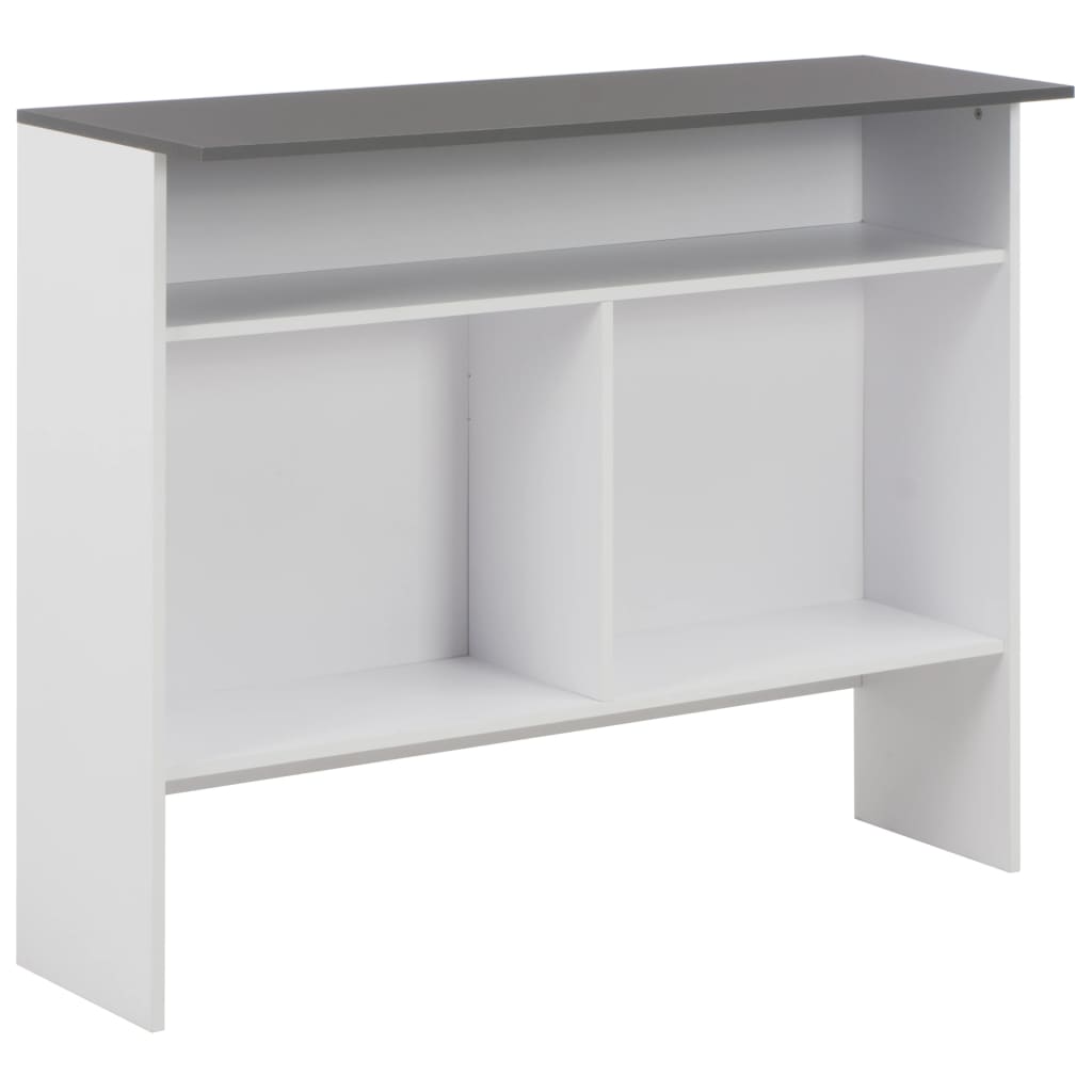 Bar Table with 2 Table Tops White and Grey 130x40x120 cm