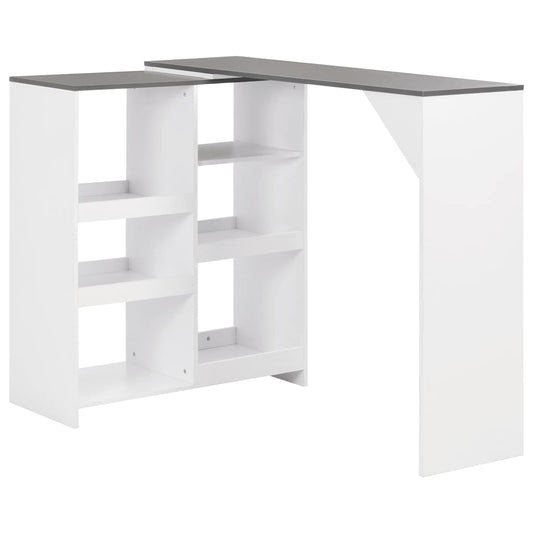 Bar Table | White with grey top | Engineered wood | Compact | Bar Table