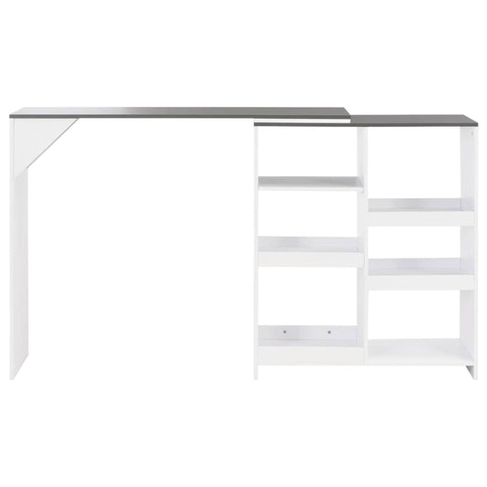 Bar Table | White with grey top | Engineered wood | Compact | Bar Table